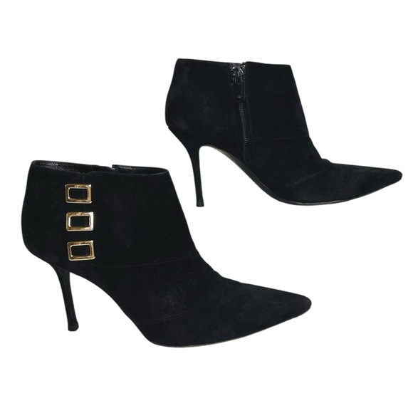 Roger Vivier - Women’s Suede Pointed Toe Bootie - Black, Size 36.5 IT, 6.5 US - Picture 7 of 16